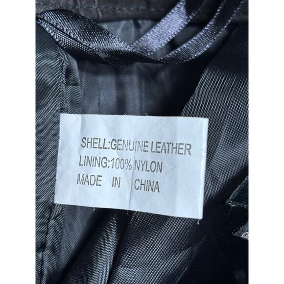 Serge Platini Milan Italy Genuine Leather Pencil Midi Skirt Womens XL Black - Picture 5 of 8